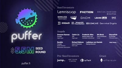 Puffer Finance Raises $5.5M Seed Funding to Strengthen Ethereum Decentralization & Scalability